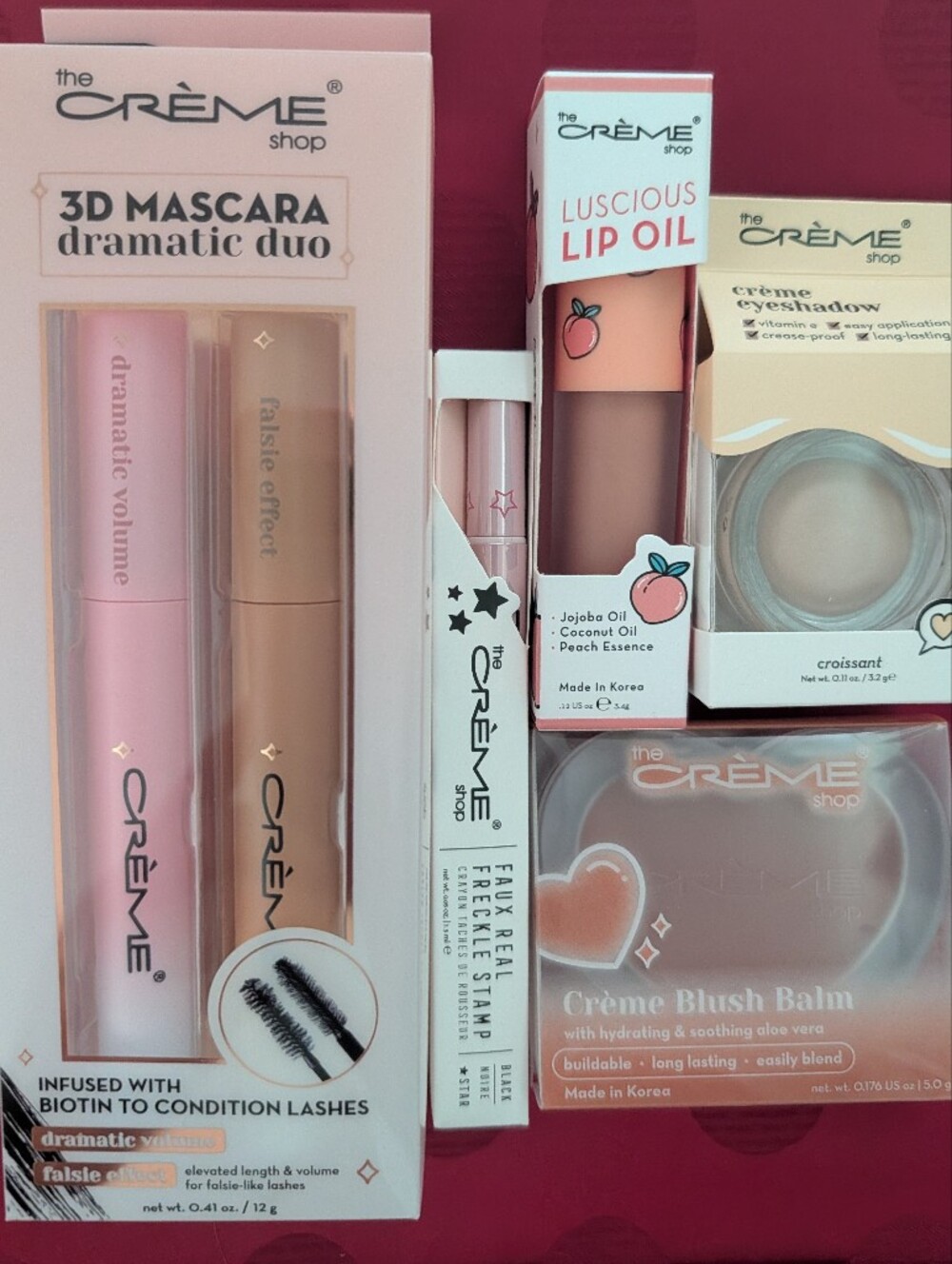 The Creme Shop Makeup Bundle - Mascara Shadow Blush Eyeliner Lip Oil